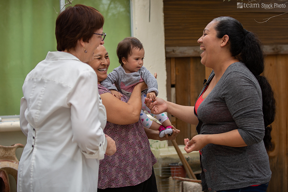 Brenda Matthews with Mexican believers