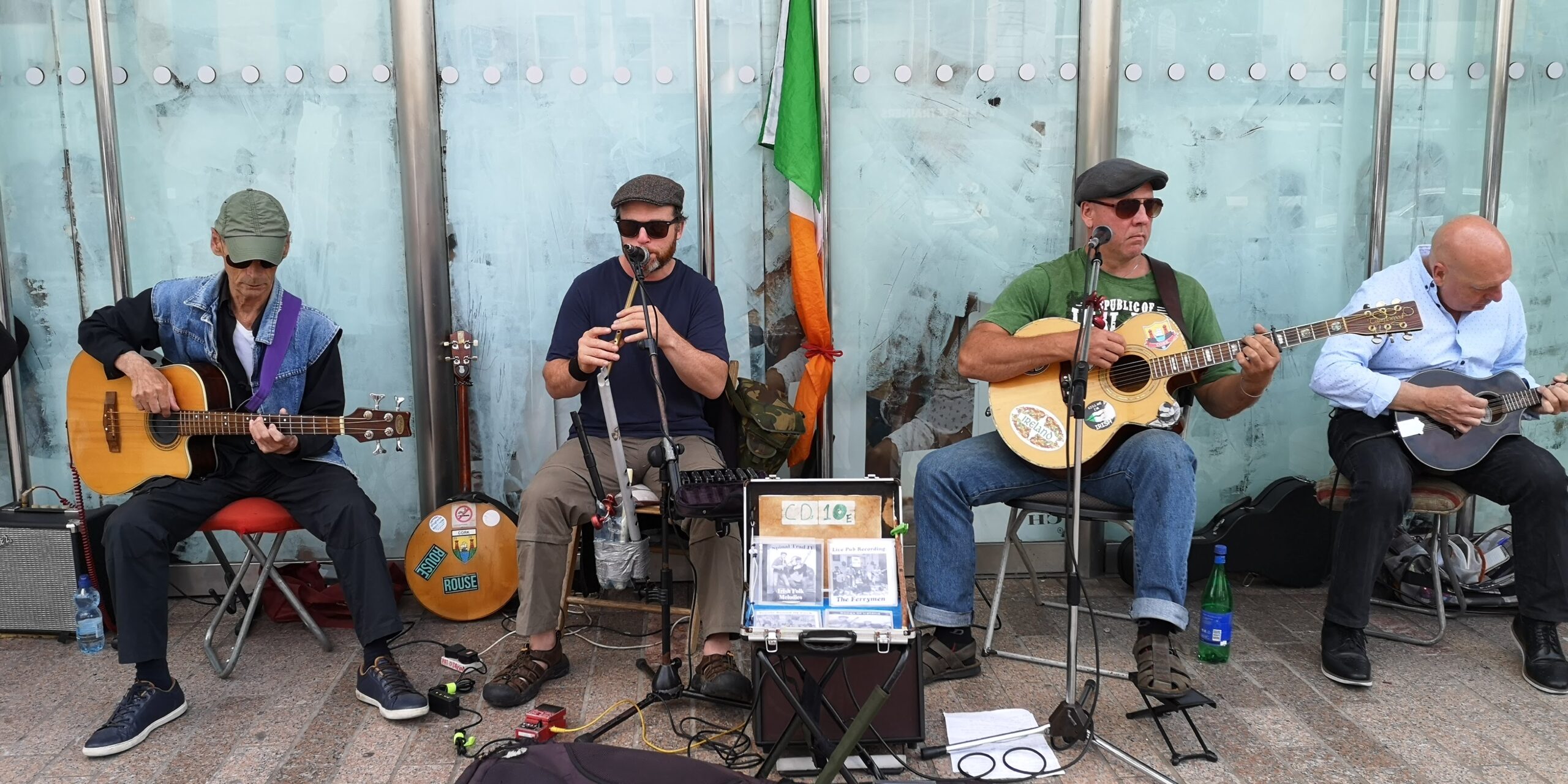 Band playing in the street.